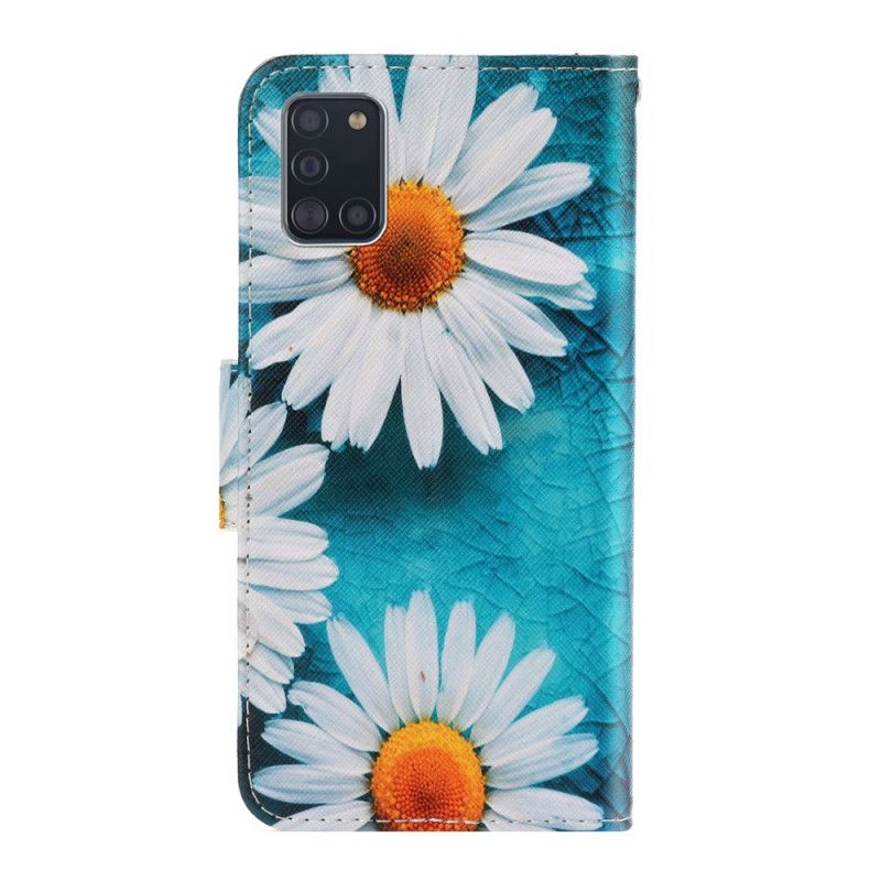 Etui Folio Samsung Galaxy A31 Stokrotki Stringi Etui Ochronne