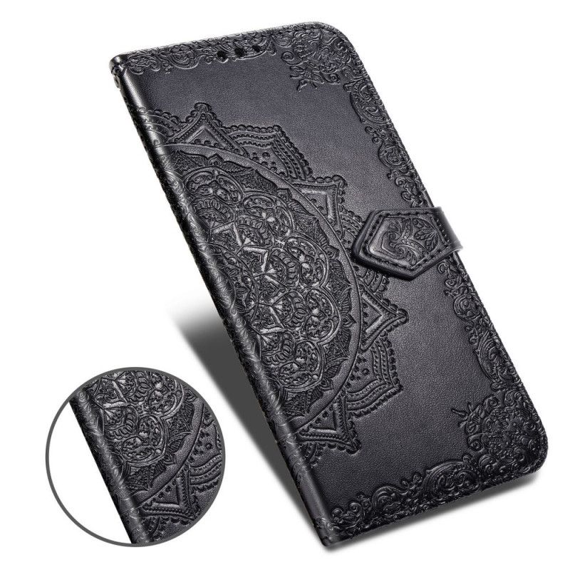 Etui Folio Samsung Galaxy A31 Szary Czarny Mandala W Średnim Wieku Etui Ochronne