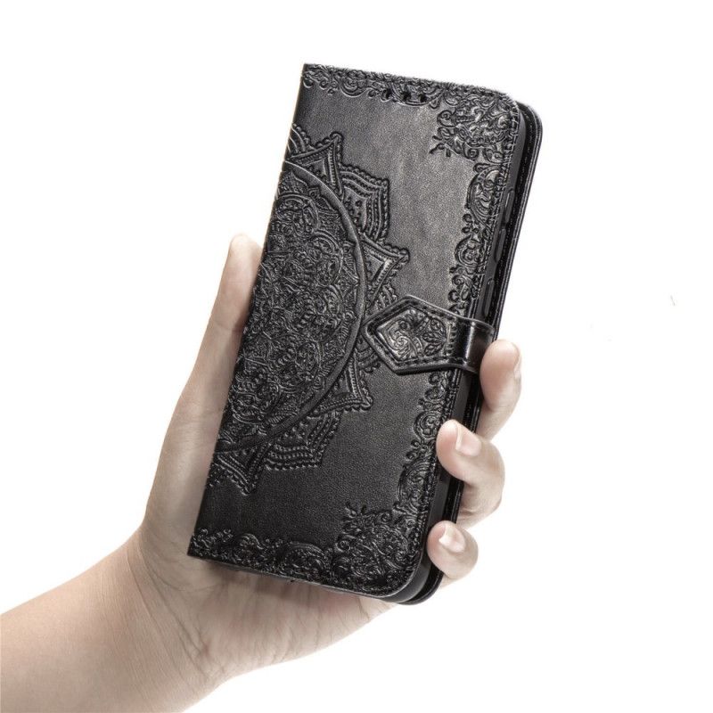 Etui Folio Samsung Galaxy A31 Szary Czarny Mandala W Średnim Wieku Etui Ochronne