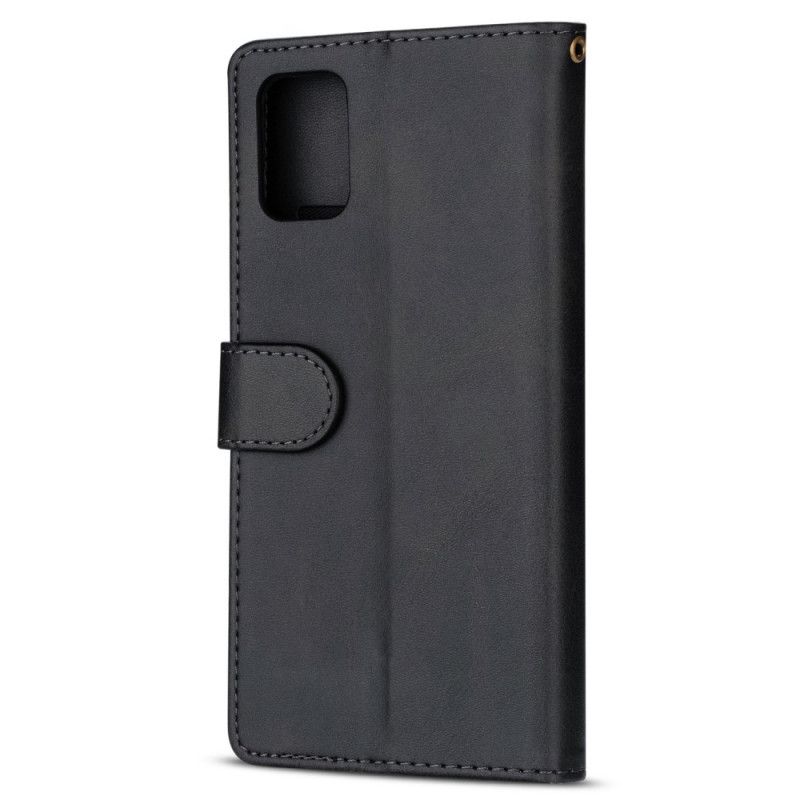 Etui Folio Samsung Galaxy A31 Szary Czarny Portmonetka Na Monety Z Paskiem Etui Ochronne