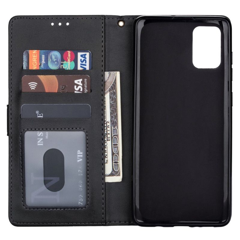 Etui Folio Samsung Galaxy A31 Szary Czarny Portmonetka Na Monety Z Paskiem Etui Ochronne