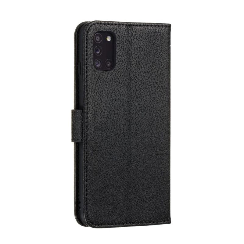 Etui Folio Samsung Galaxy A31 Szary Czarny Żyj Swoim Marzeniem Imitacja Skóry