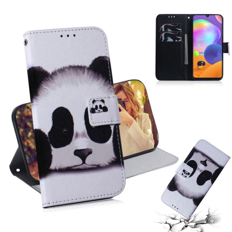 Etui Folio Samsung Galaxy A31 Twarz Pandy Etui Ochronne