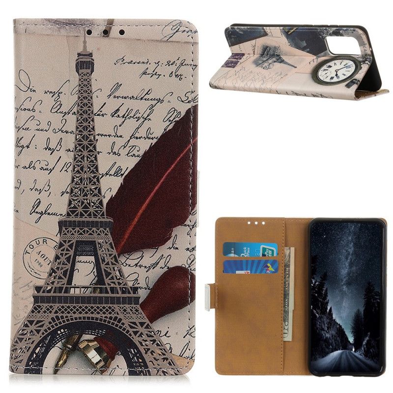 Etui Folio Samsung Galaxy A31 Wieża Eiffla Poety Etui Ochronne