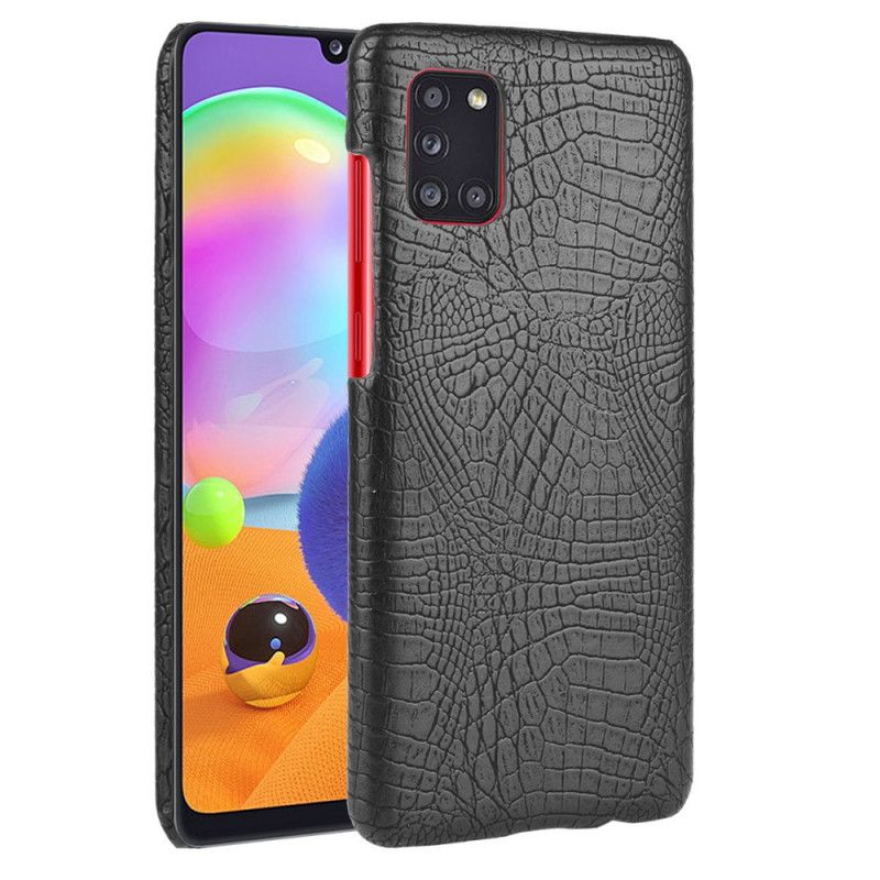 Etui Samsung Galaxy A31 Biały Czarny Efekt Skóry Krokodyla Etui Ochronne