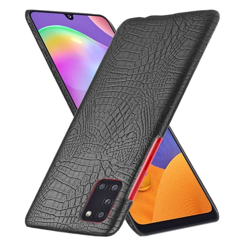 Etui Samsung Galaxy A31 Biały Czarny Efekt Skóry Krokodyla Etui Ochronne