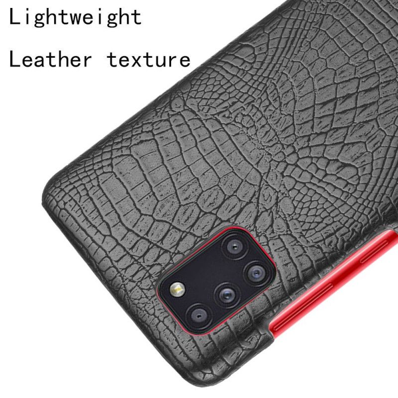 Etui Samsung Galaxy A31 Biały Czarny Efekt Skóry Krokodyla Etui Ochronne