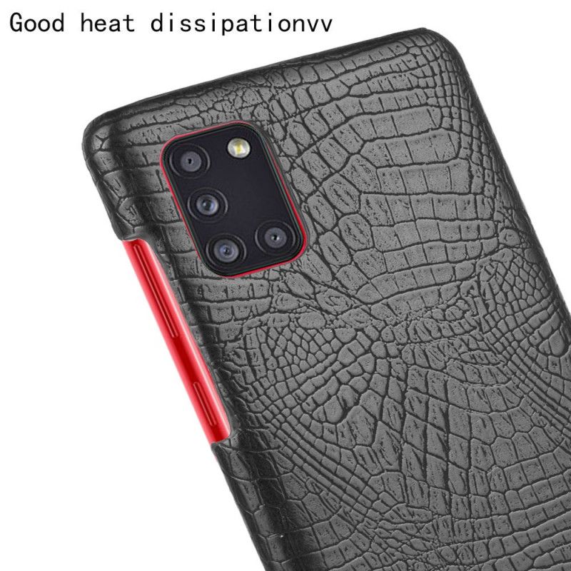 Etui Samsung Galaxy A31 Biały Czarny Efekt Skóry Krokodyla Etui Ochronne