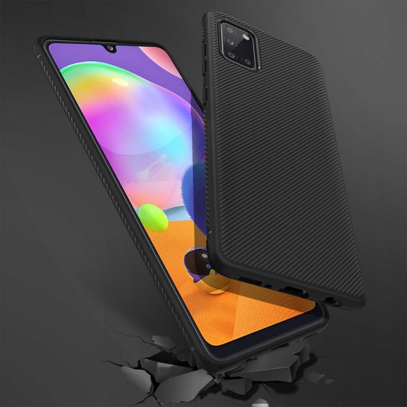 Etui Samsung Galaxy A31 Czarny Skośny Serial Jazzowy