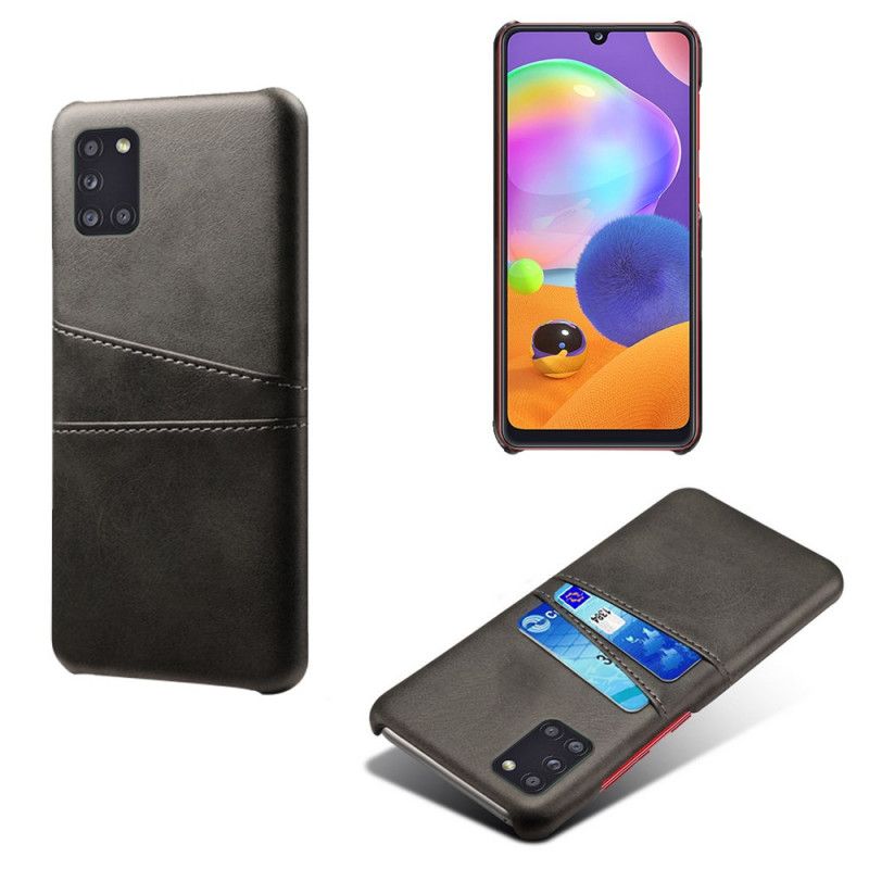 Etui Samsung Galaxy A31 Czerwony Czarny Posiadacz Karty