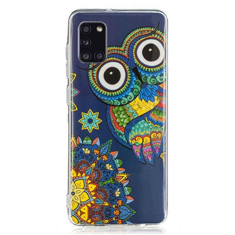 Etui Samsung Galaxy A31 Fluorescencyjna Sowa Mandala