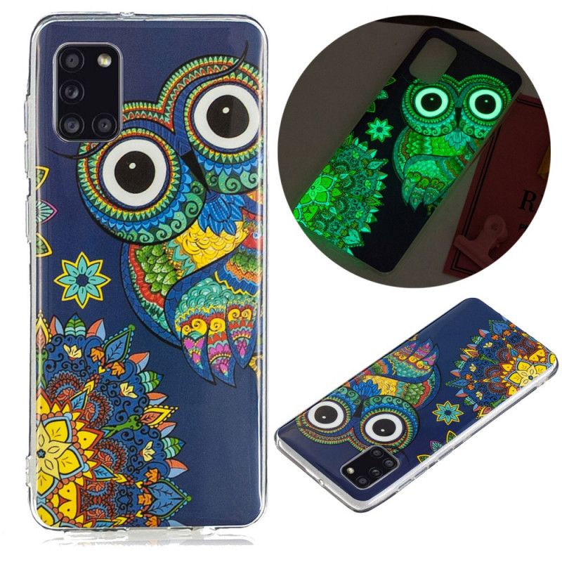 Etui Samsung Galaxy A31 Fluorescencyjna Sowa Mandala