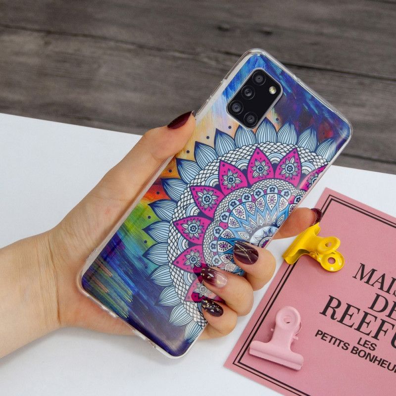 Etui Samsung Galaxy A31 Mandala W Kolorze Fluorescencyjnym Etui Ochronne