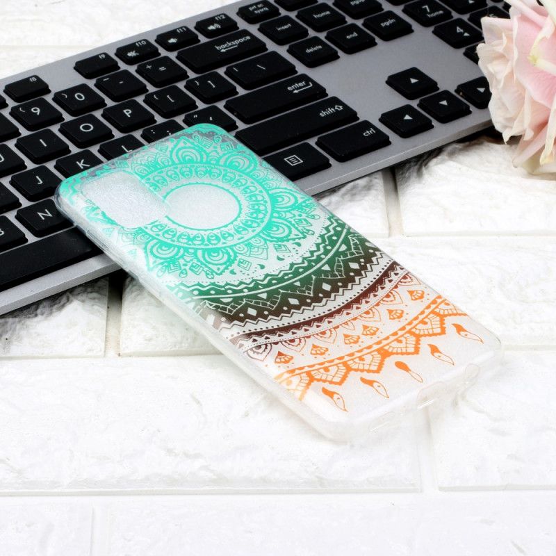 Etui Samsung Galaxy A31 Zielony Czarny Przezroczysta Mandala Kwiatowa