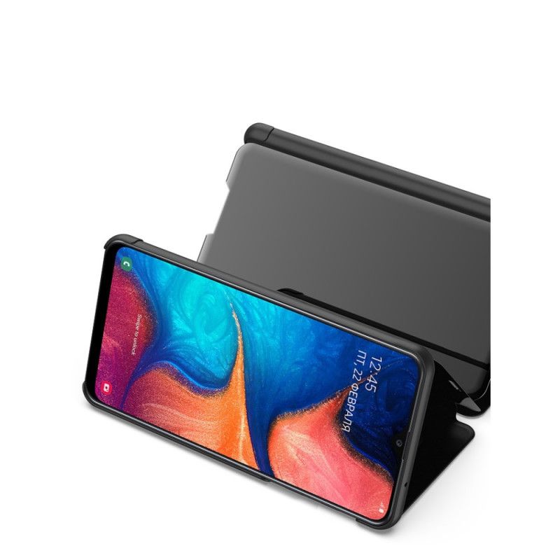 Flip Kotelot Samsung Galaxy A31 Granatowy Czarny Etui na Telefon Lustro