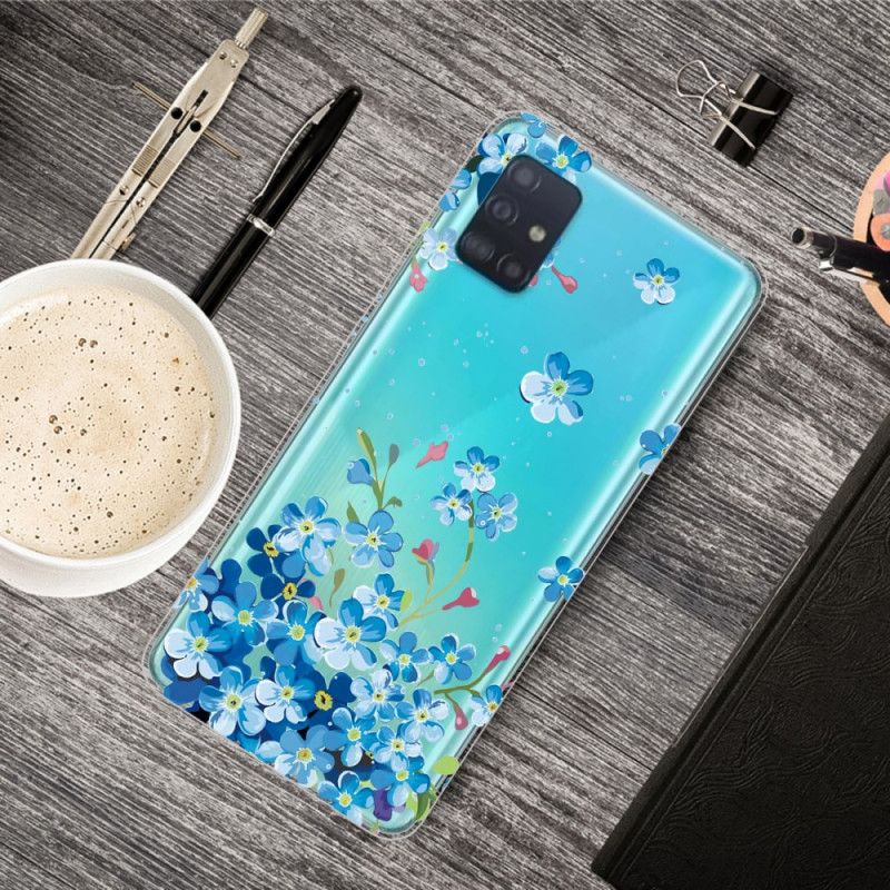 Futerały Samsung Galaxy A31 Etui na Telefon Niebieskie Kwiaty