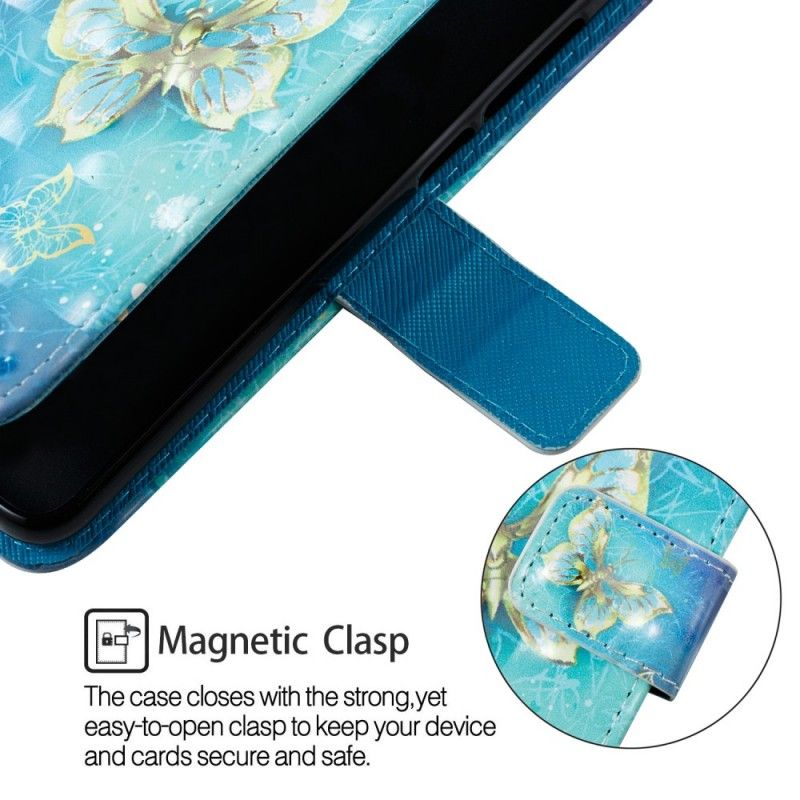 Etui Folio Samsung Galaxy A6 3D Złote Motyle Etui Ochronne