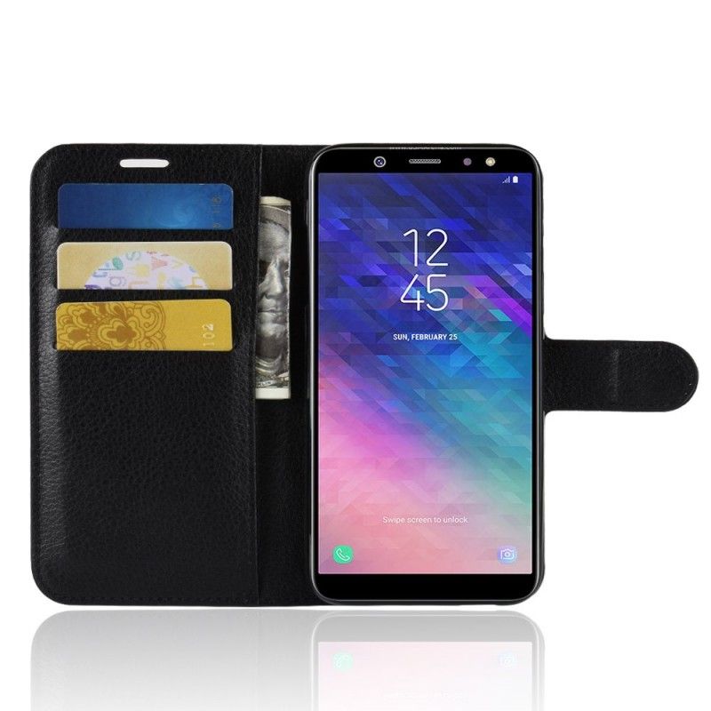 Etui Folio Samsung Galaxy A6 Biały Czarny Klasyczny Etui Ochronne