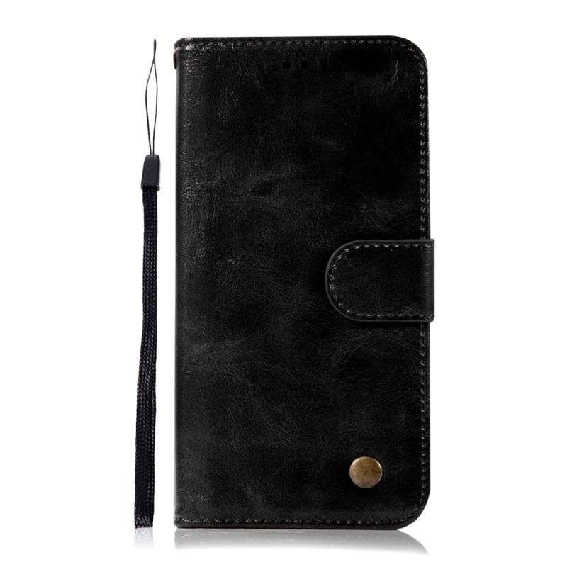 Etui Folio Samsung Galaxy A6 Ciemnoczerwony Efekt Skóry W Stylu Vintage Z Paskiem Etui Ochronne