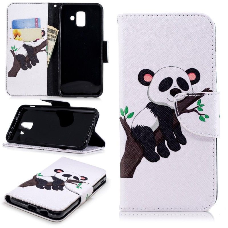 Etui Folio Samsung Galaxy A6 Leniwa Panda Etui Ochronne