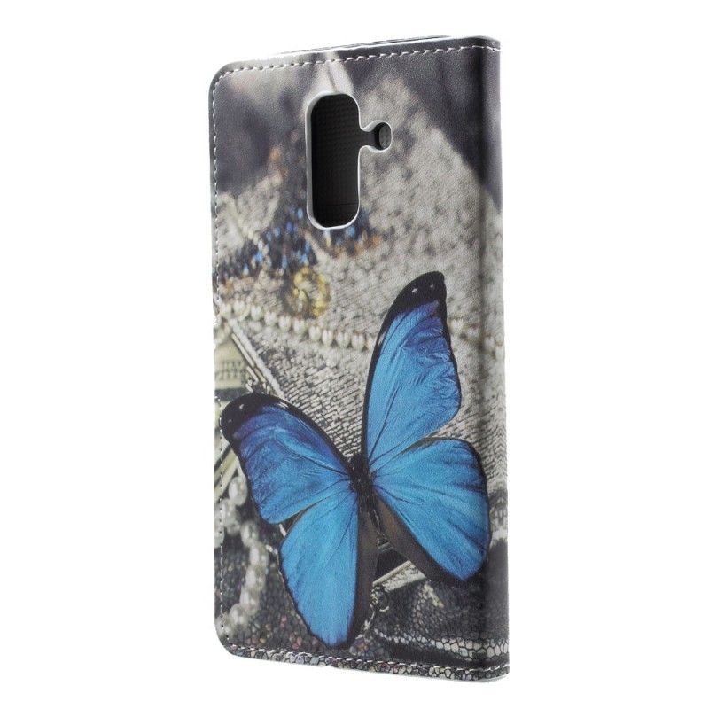 Etui Folio Samsung Galaxy A6 Niebieski Motyl