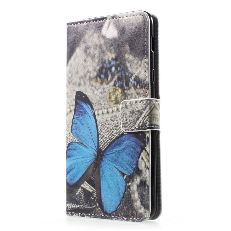 Etui Folio Samsung Galaxy A6 Niebieski Motyl