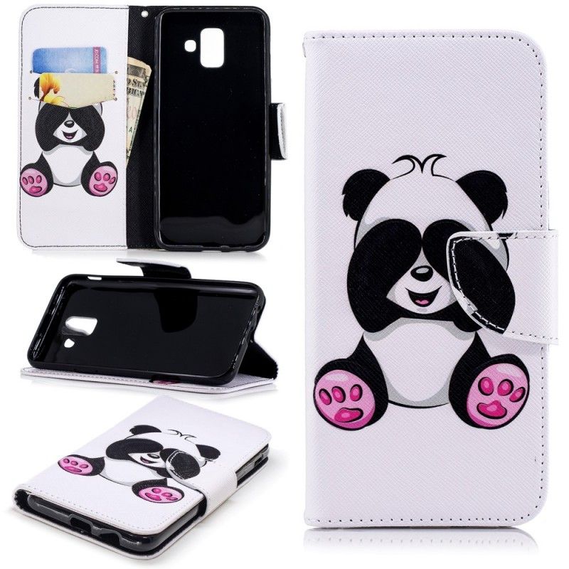 Etui Folio Samsung Galaxy A6 Zabawna Panda Etui Ochronne