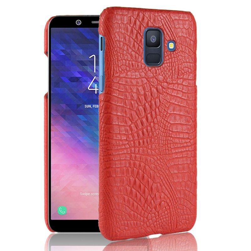 Etui Samsung Galaxy A6 Brązowy Czarny Efekt Skóry Krokodyla Etui Ochronne