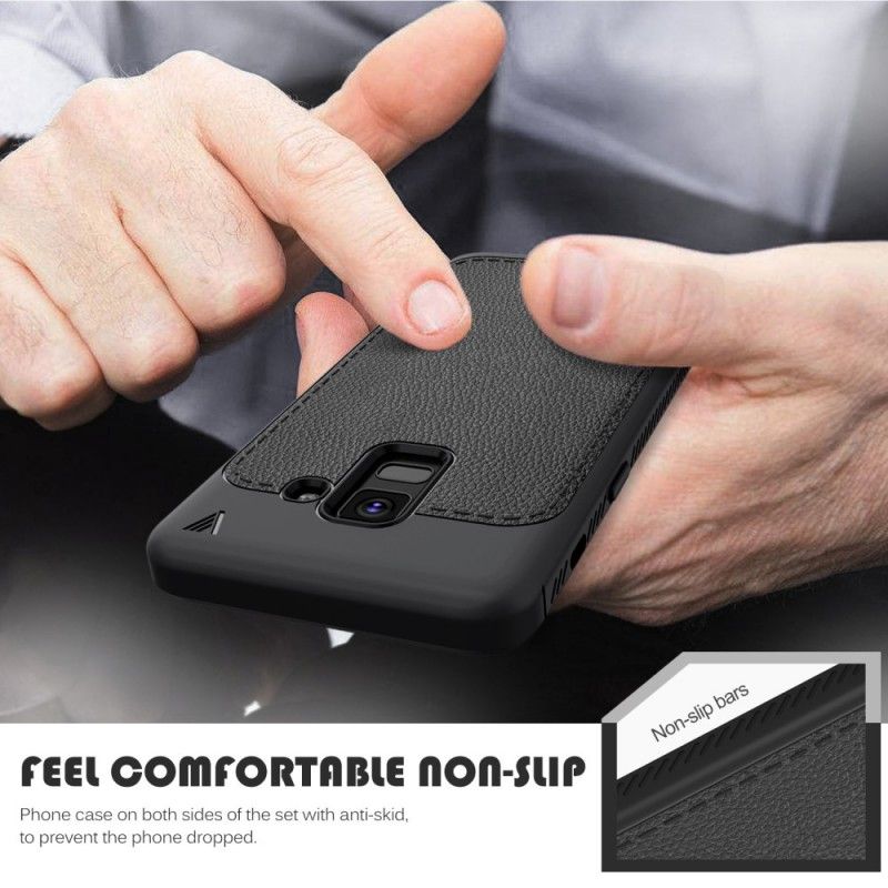 Etui Samsung Galaxy A6 Czerwony Efekt Skóry Premium Etui Ochronne