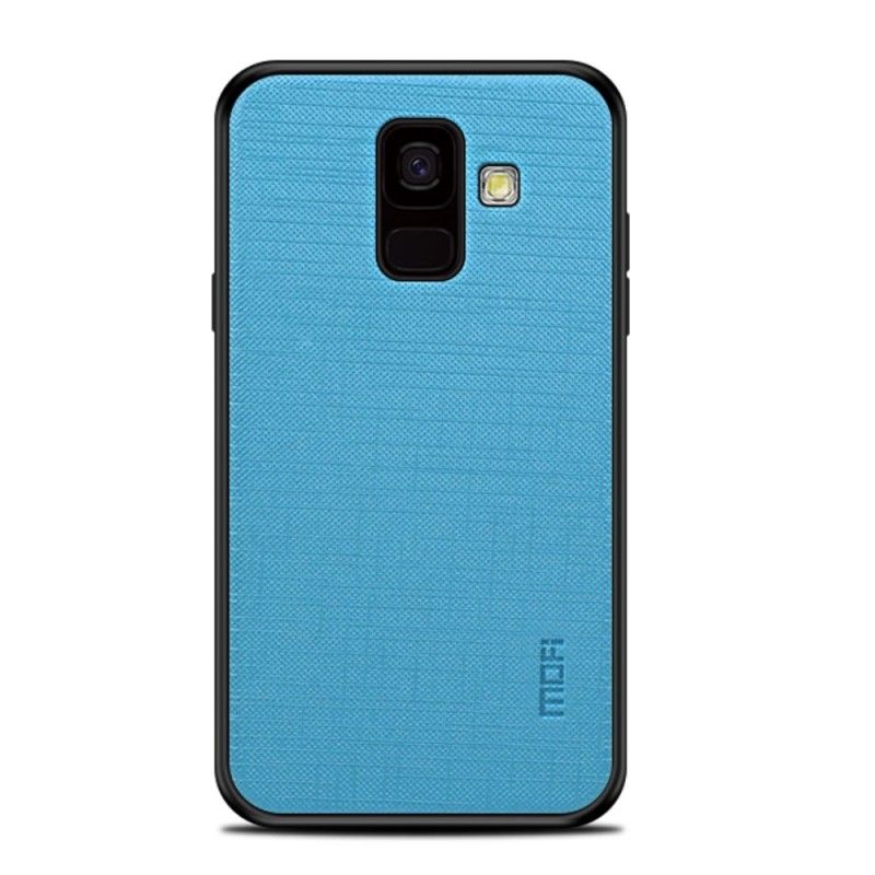 Etui Samsung Galaxy A6 Jasnoniebieski Czarny Pleciony Mofi