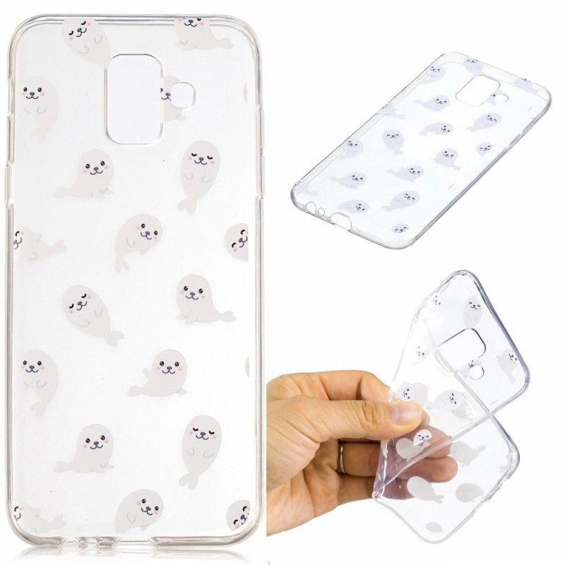 Etui Samsung Galaxy A6 Przezroczyste Lwy Morskie Etui Ochronne