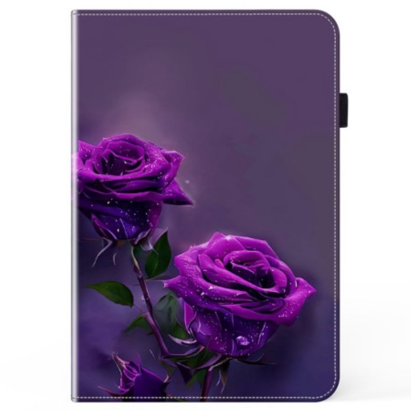 Etui iPad Pro 13 (2024) Fioletowe Róże