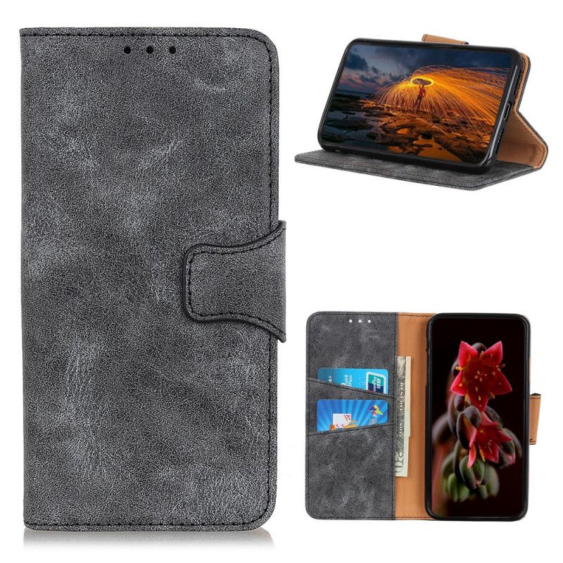 Etui Folio Huawei P Smart 2021 Brązowy Czarny Dwoina W Stylu Vintage