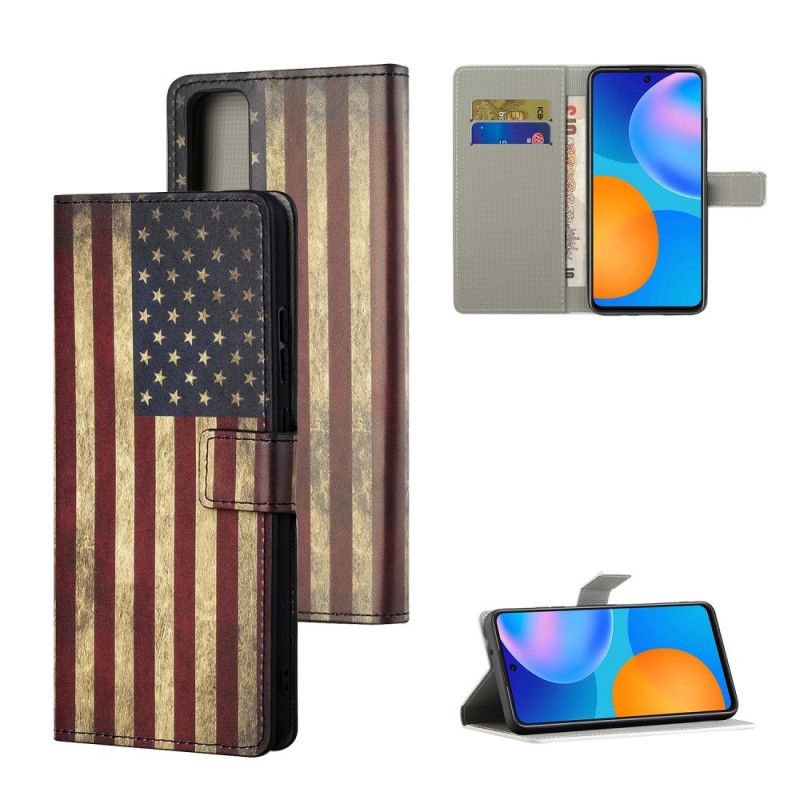 Etui Folio Huawei P Smart 2021 Flaga Usa