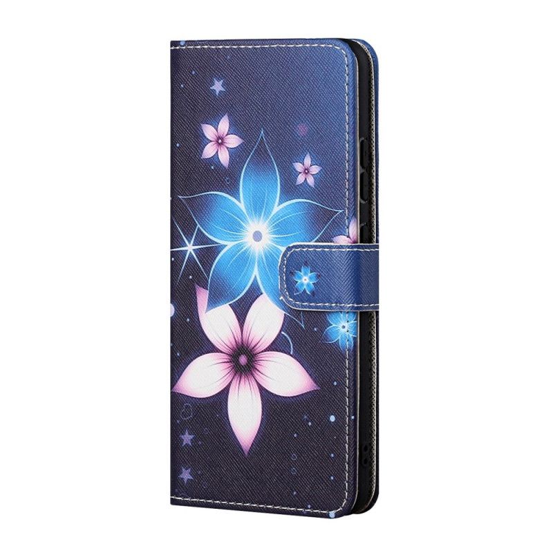 Etui Folio Huawei P Smart 2021 Księżycowe Kwiaty Ze Stringami Etui Ochronne