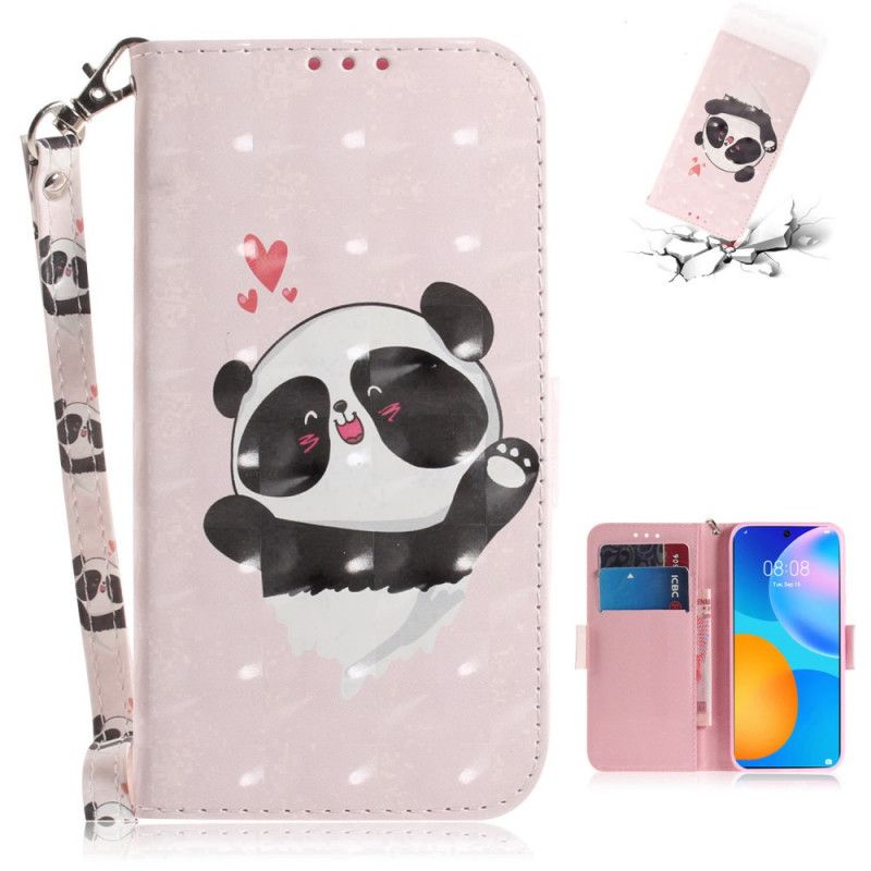 Etui Folio Huawei P Smart 2021 Panda Love Ze Stringami Etui Ochronne