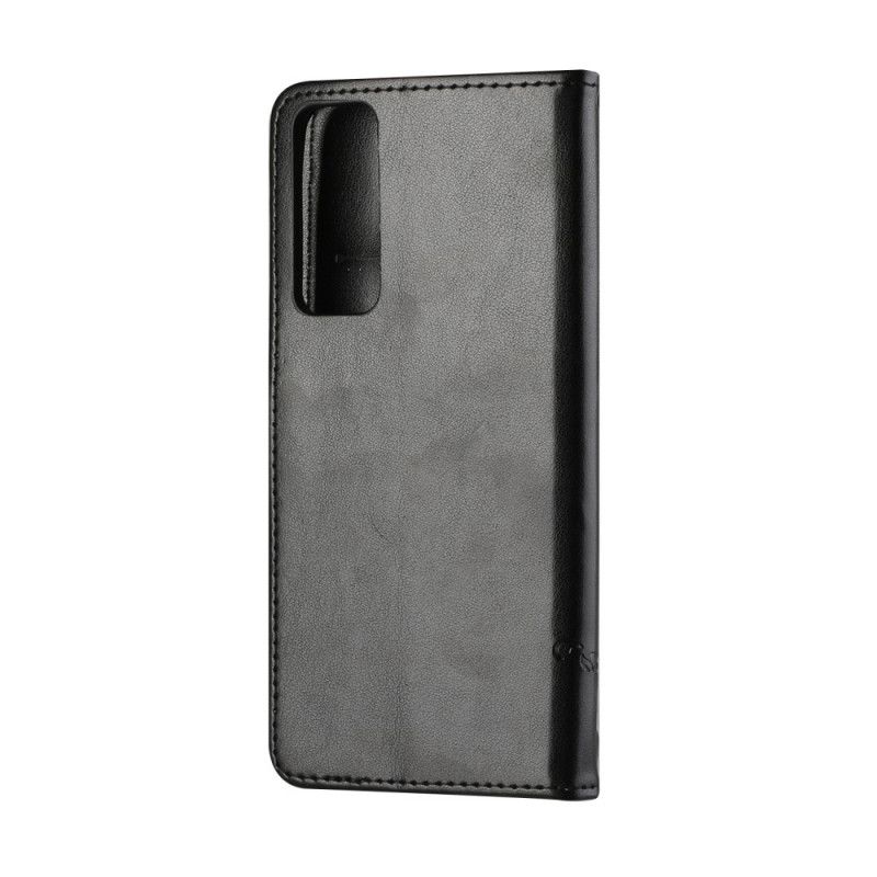 Etui Folio Huawei P Smart 2021 Szary Czarny Kwiaty Na Stringach Etui Ochronne