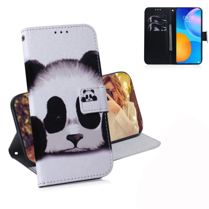 Etui Folio Huawei P Smart 2021 Twarz Pandy Etui Ochronne