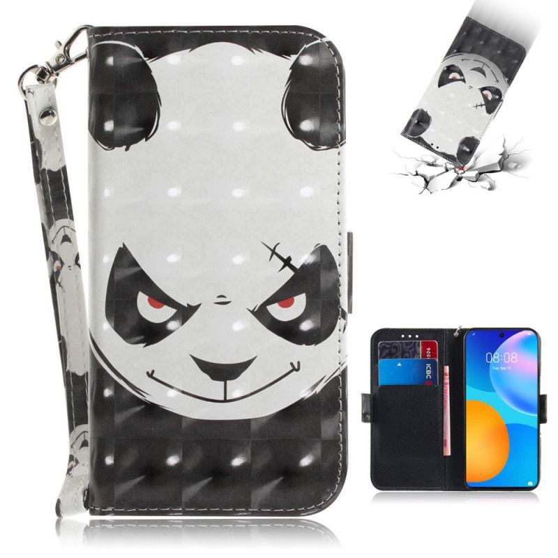 Etui Folio Huawei P Smart 2021 Wściekła Panda Ze Stringami