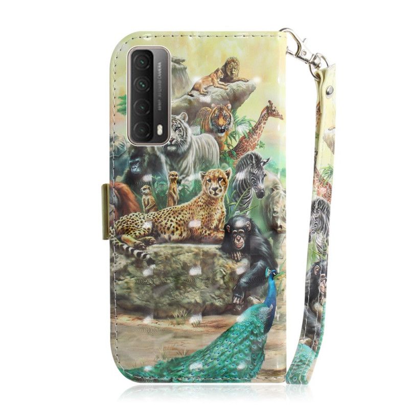 Etui Folio Huawei P Smart 2021 Zwierzęta Safari W Stringach Etui Ochronne