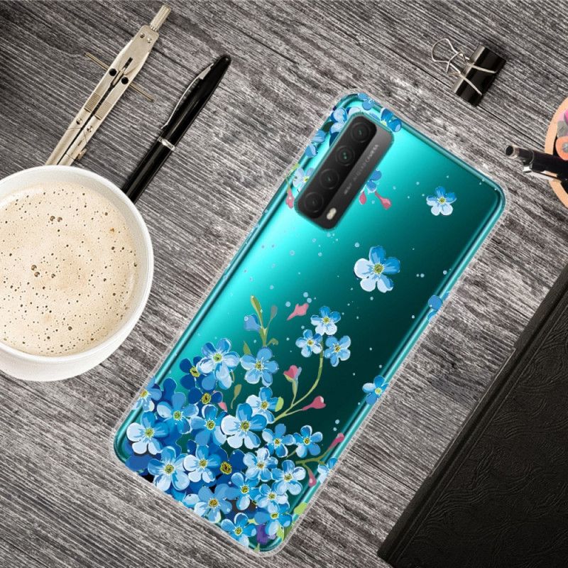 Etui Huawei P Smart 2021 Bukiet Niebieskich Kwiatów Etui Ochronne