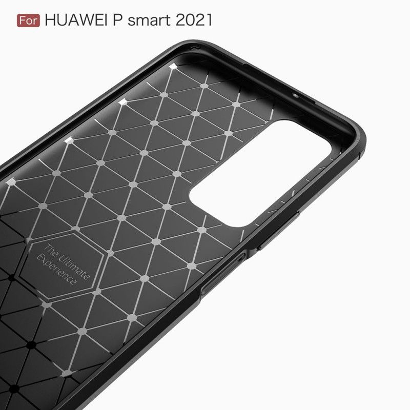 Etui Huawei P Smart 2021 Czerwony Czarny Szczotkowane Włókno Węglowe