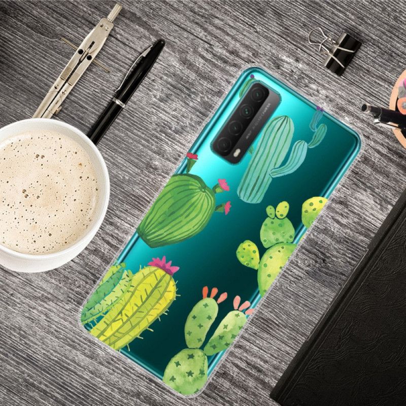 Etui Huawei P Smart 2021 Kaktus Akwarelowy