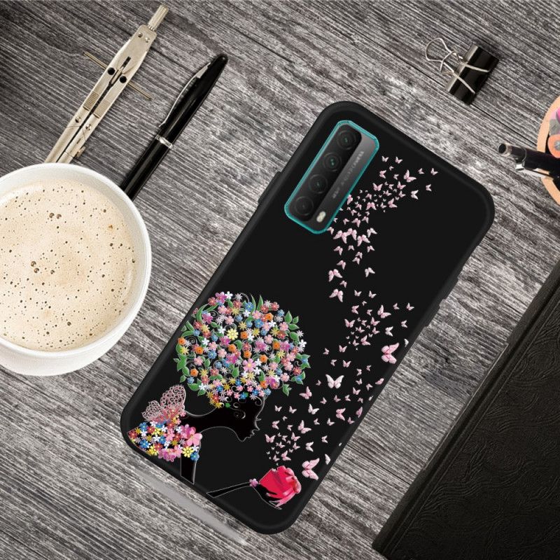 Etui Huawei P Smart 2021 Kobieta Z Ukwieconą Głową