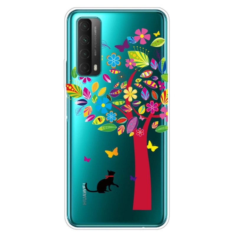 Etui Huawei P Smart 2021 Kot Pod Drzewem Etui Ochronne