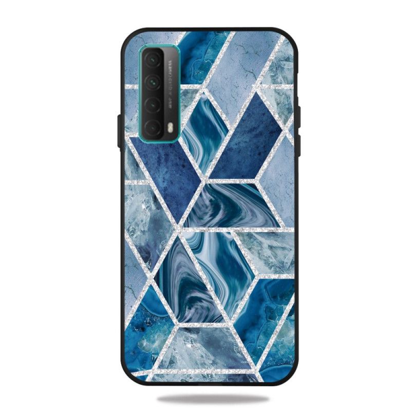 Etui Huawei P Smart 2021 Zielony Czarny Marmur O Ciemnej Geometrii Etui Ochronne