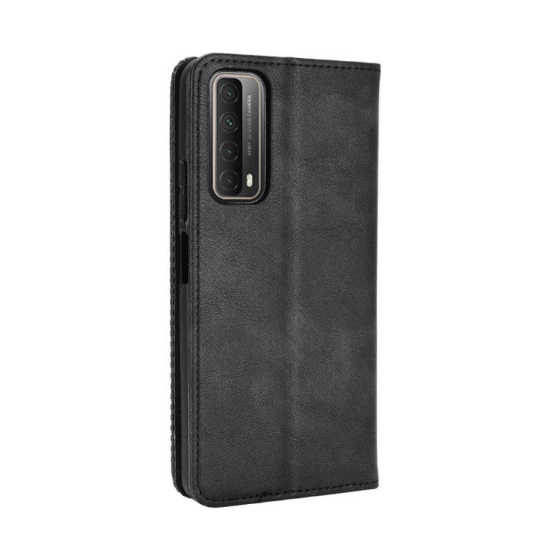 Flip Kotelot Huawei P Smart 2021 Czerwony Czarny Stylizowany Efekt Skóry W Stylu Vintage Etui Ochronne