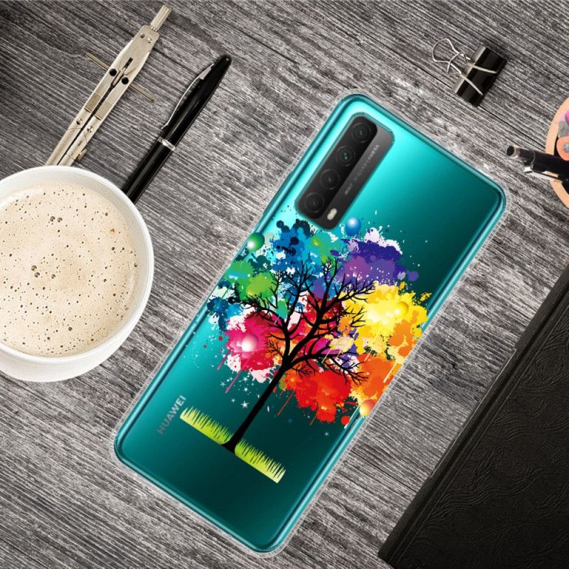 Futerały Huawei P Smart 2021 Etui na Telefon Przezroczyste Drzewo Akwarelowe