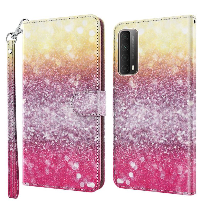 Obudowa Huawei P Smart 2021 Etui na Telefon Magenta Brokatowy Gradient