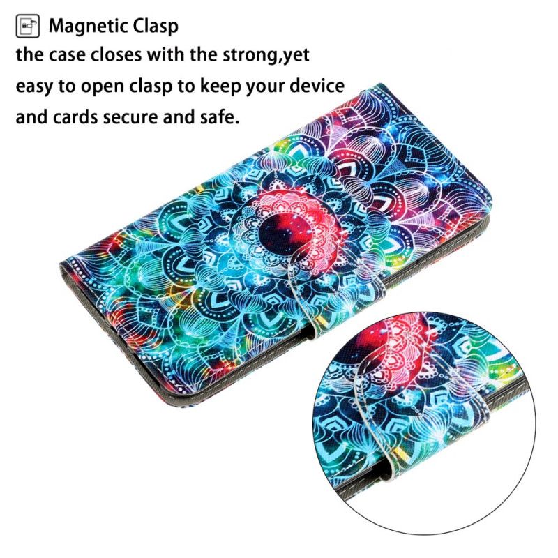 Etui Folio Huawei Y6p Błyszcząca Mandala Ze Stringami